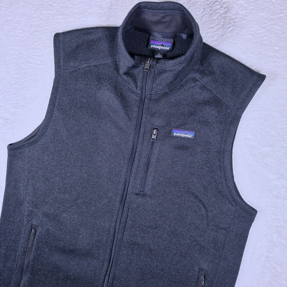 NEW Patagonia Better Sweater Vest Mens L Black/Gray Full Zip Fleece STY25882FA19